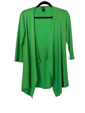 Clara Sun Woo Open Front Topper Cardigan Womens XS Green